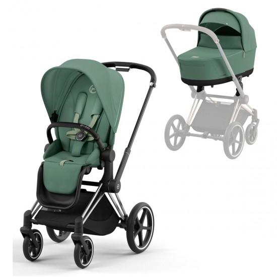 Cybex Priam Pushchair + Lux Carrycot, Leaf Green