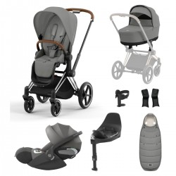 Cybex Priam + Carrycot + Cloud T Isofix Travel System, Mirage Grey