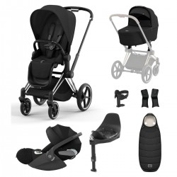 Cybex Priam + Carrycot + Cloud T Isofix Travel System, Sepia Black