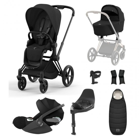 Cybex Priam + Carrycot + Cloud T Isofix Travel System, Sepia Black