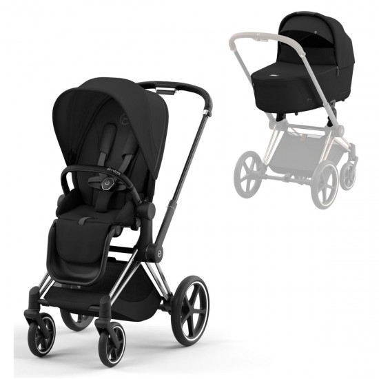 Cybex Priam Pushchair + Lux Carrycot, Sepia Black