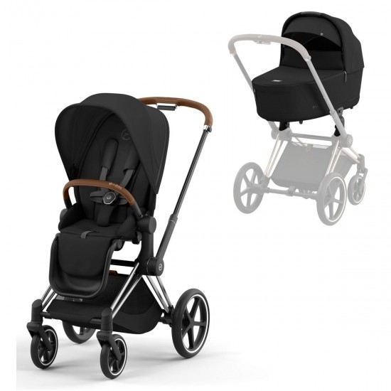 Cybex Priam Pushchair + Lux Carrycot, Sepia Black