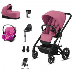 Cybex Balios S Lux 7 Piece Travel System Bundle, Magnolia Pink