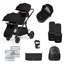 Ickle Bubba Virgo Growing Family 11 Piece Pram, Black