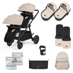 Ickle Bubba Virgo Twin 12 Piece Pram Bundle, Stone