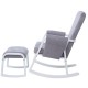 Ickle Bubba Dursley Rocking Chair and Stool, Pearl Grey