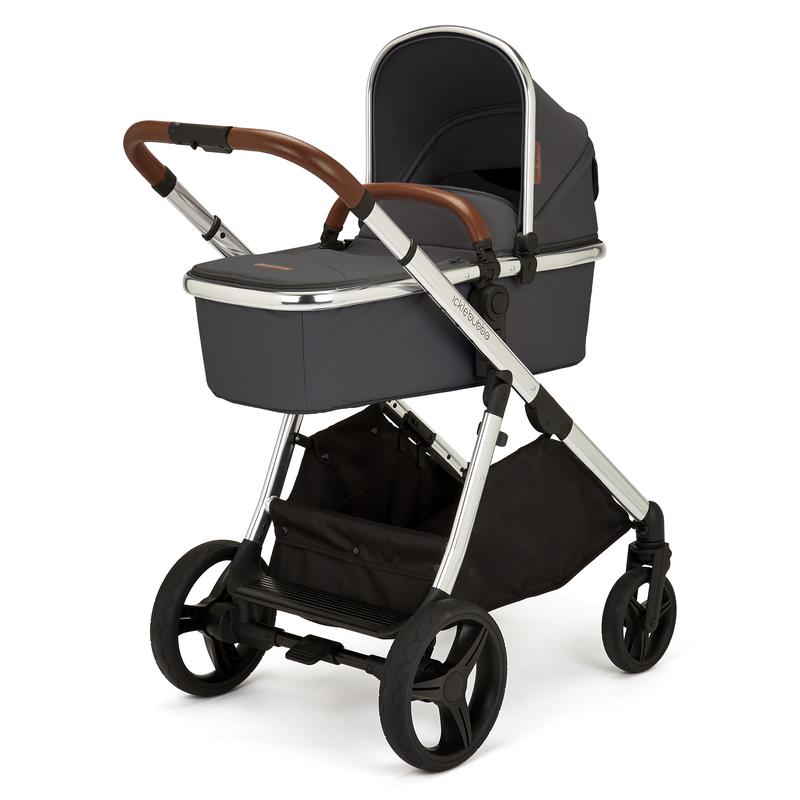 grey and tan pram