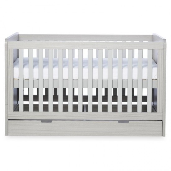 Ickle Bubba Pembrey Cot Bed & Under Drawer, Ash Grey