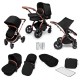 Ickle Bubba Stomp V4 2 in 1 Pushchair & Carrycot, Midnight / Bronze