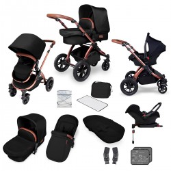 Ickle Bubba Stomp V4 All in One Travel System with Isofix Base, Midnight / Bronze