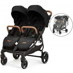 Ickle Bubba Venus Double Stroller, Black