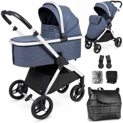 Insevio Dolphin 2 in 1 Pram, Ocean Blue