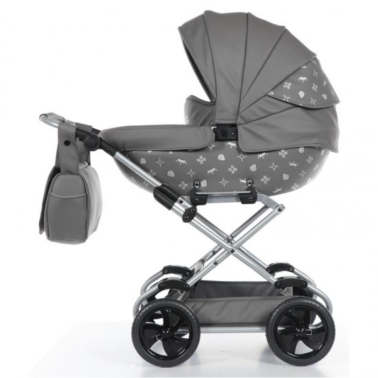 Invictus V-Doll Grey Dolls Pram with Matching Bag