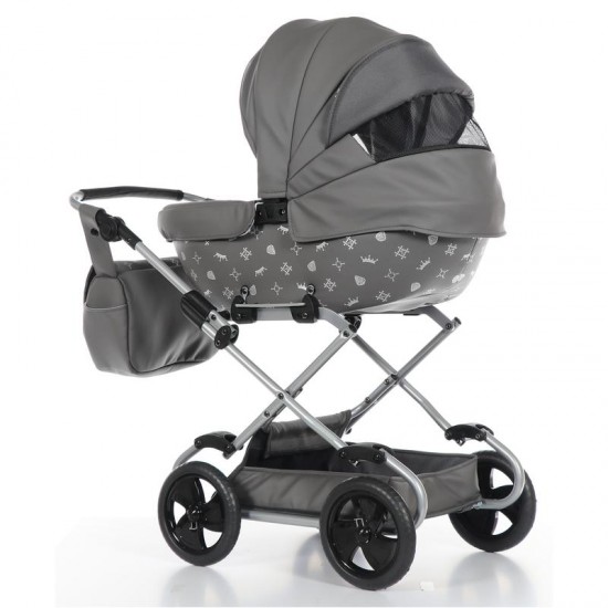 Invictus V-Doll Grey Dolls Pram with Matching Bag