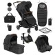 Jane Newel + Micro Pro + Koos iSize R1 - 10 Piece Travel System Bundle, Cold Black