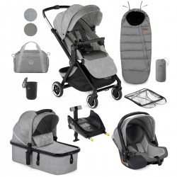 Jane Newel + Micro Pro + Koos iSize R1 - 10 Piece Travel System Bundle, Dim Grey