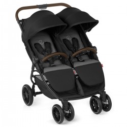 Jane Twinlink Pushchair + 2 Smart Carrycots, Cold Black
