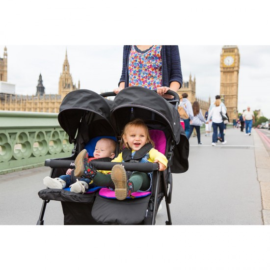 Joie Aire Twin Stroller with Footmuffs & Raincover, Dark Pewter