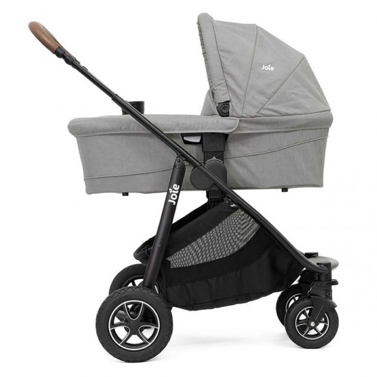 Joie Versatrax Pushchair + Carrycot + Car Seat Travel System, Pebble