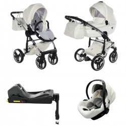 Junama Fluo Individual 4 in 1 Isofix Travel System, White Silver