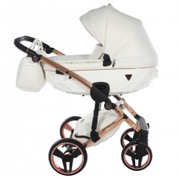 Junama Fluo Individual 2 in 1 Pram & Pushchair, White Rose Gold