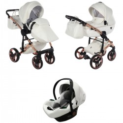 Junama Fluo Individual 3 in 1 Travel System, White Rose Gold