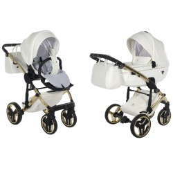 Junama Fluo Individual 2 in 1 Pram & Pushchair, White Gold