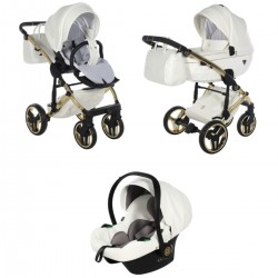 Junama Fluo Individual 3 in 1 Travel System, White Gold