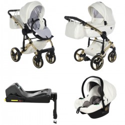 Junama Fluo Individual 4 in 1 Isofix Travel System, White Gold