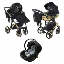 Junama Handcraft 3 in 1 Travel System, Black Gold