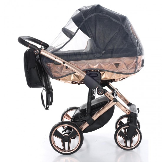 Junama Handcraft 2 in 1 Pram & Pushchair, Black Rose Gold