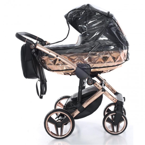 Junama Handcraft 2 in 1 Pram & Pushchair, Black Rose Gold