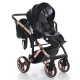 Junama Handcraft 2 in 1 Pram & Pushchair, Black Rose Gold