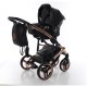 Junama Handcraft 3 in 1 Travel System, Black Rose Gold