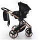 Junama Handcraft 3 in 1 Travel System, Black Rose Gold