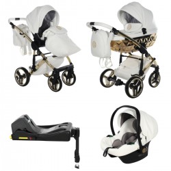 Junama Handcraft 4 in 1 Isofix Travel System, White Gold