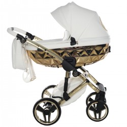 Junama Handcraft 2 in 1 Pram & Pushchair, White Gold