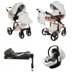 Junama Handcraft 4 in 1 Isofix Travel System, White Rose Gold