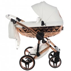 Junama Handcraft 2 in 1 Pram & Pushchair, White Rose Gold