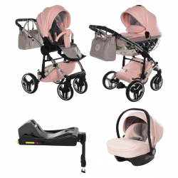 Junama Handcraft Glitter 4 in 1 Isofix Travel System, Pink