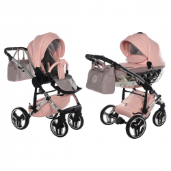 Junama Handcraft Glitter 2 in 1 Pram & Pushchair, Pink