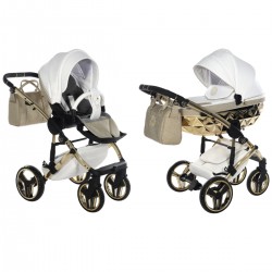 Junama Handcraft Glitter 2 in 1 Pram & Pushchair, Gold