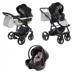 Junama Handcraft Glitter 3 in 1 Travel System, Black