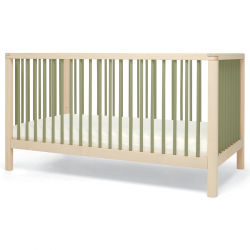 Mamas & Papas Solo Cot Bed, Moss Green/Natural