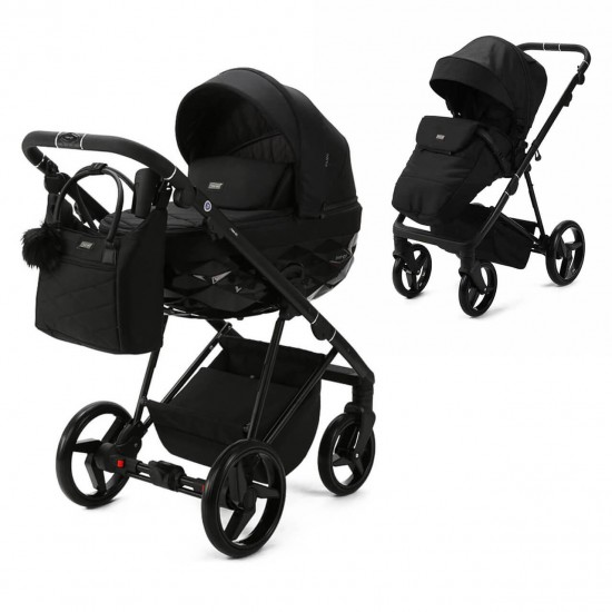 Mee-go Milano Quantum 2 in 1 Pram & Pushchair, Carbon Black