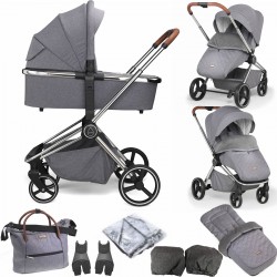 Mee-go Pure 2 in 1 Pram & Pushchair, Pearl Grey