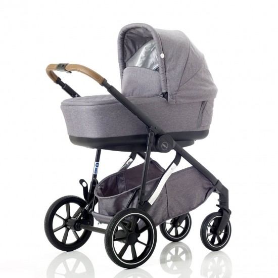 Mee-go Uno Plus 3 in 1 Isofix Travel System, Grey/Chrome