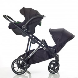 Mee-go Uno Plus 3 in 1 Travel System, Black/Chrome