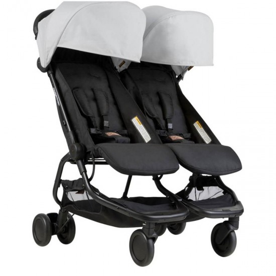 Mountain Buggy Nano Duo Twin Stroller, Silver Mountain Buggy Nano Duo Twin Stroller, Silver