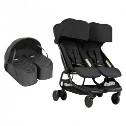 Mountain Buggy Nano Duo Twin Stroller From Birth Bundle, Black